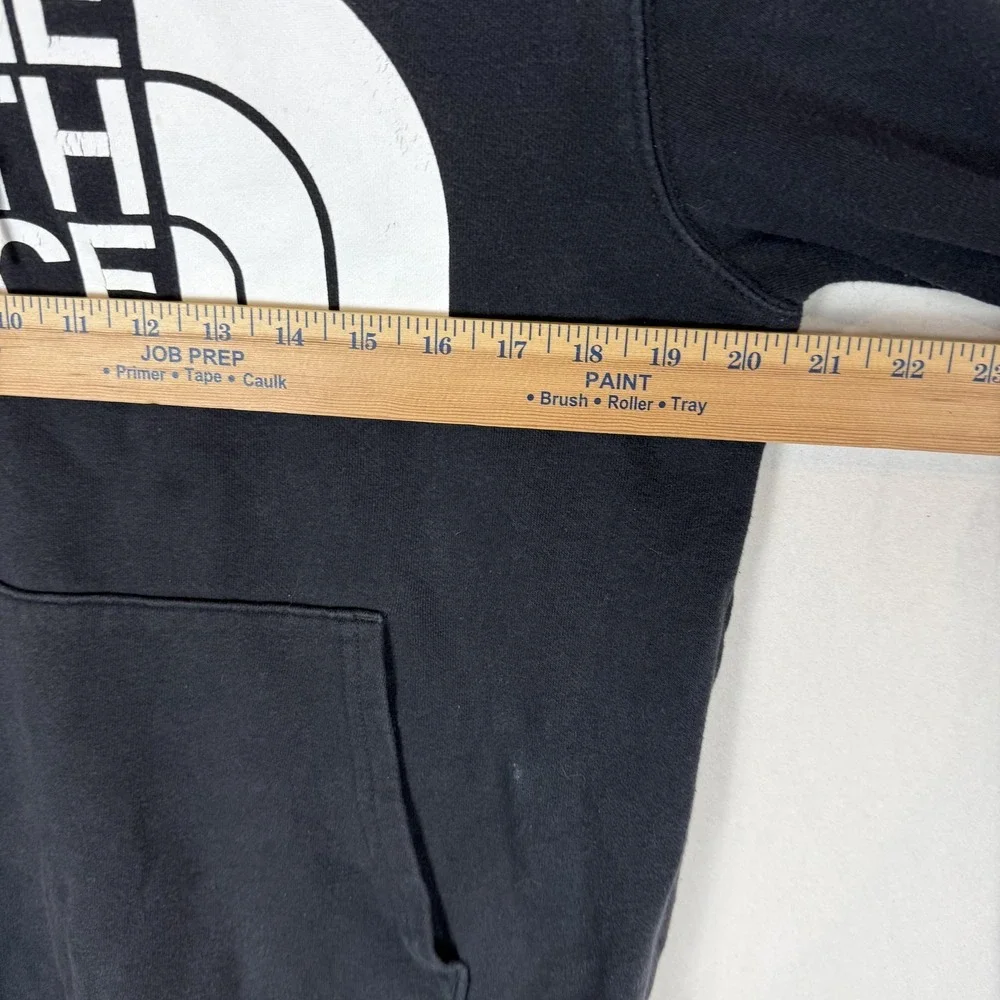 The North Face Hoodie Mens Small Black Pullover Fleece Big Logo‎ Kangaroo